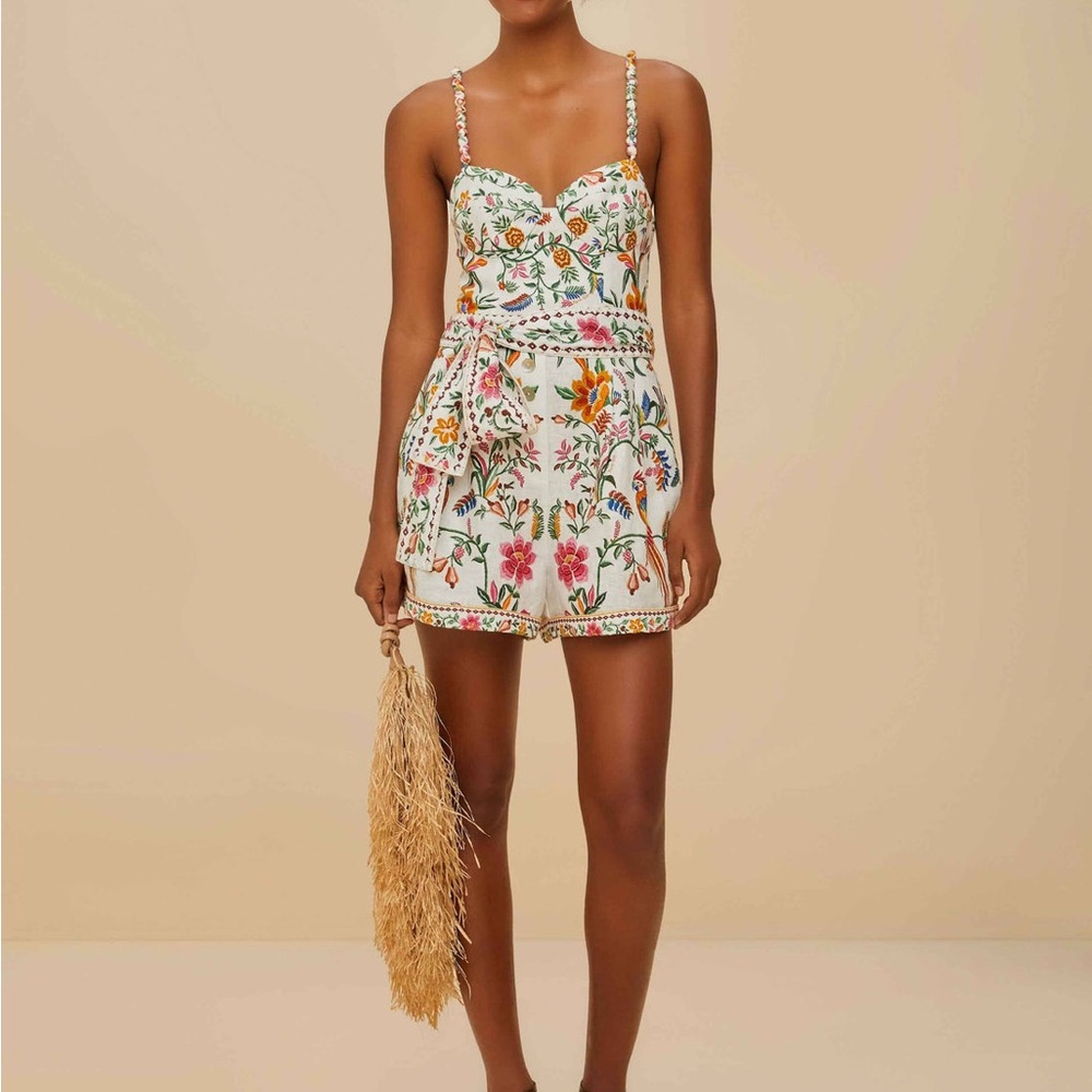 NWT FARM Rio White Floral Mini Dress